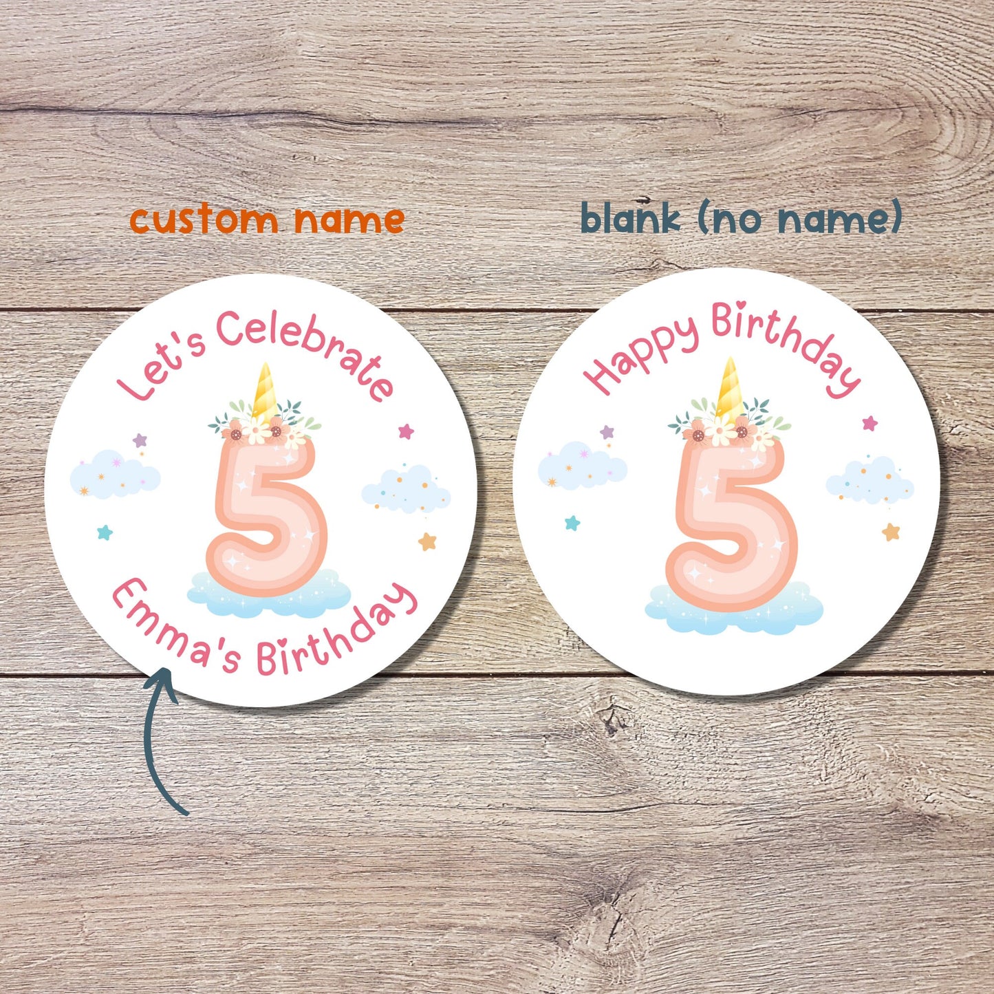 Personalized Unicorn Birthday Sticker