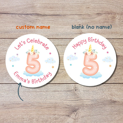 Personalized Unicorn Birthday Sticker