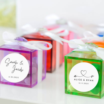 Personalized Wedding Stickers, Custom Happy Wedding Favor, Wedding Invitation Envelope Seal, Custom Floral Wedding Label, Glossy Finish Only