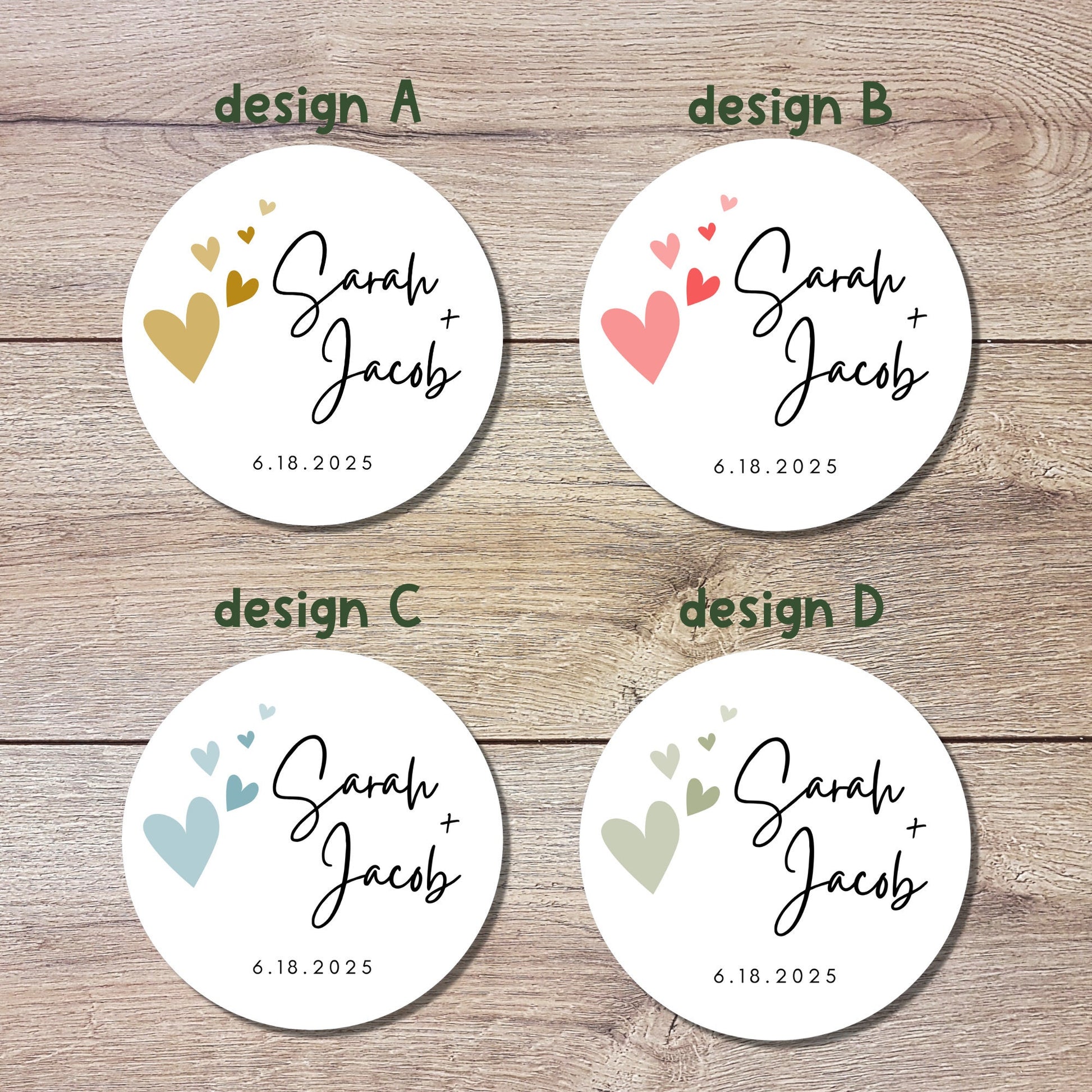 Personalized Wedding Stickers, Custom Wedding Labels, Happy Wedding Favor, Wedding Invitation Envelope Seal, Custom Wedding Initials Sticker