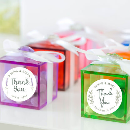 Personalized Floral Thank You Wedding Stickers, Custom Thank You Labels, Happy Wedding, Wedding Thank You Sticker, Custom Wedding Sticker