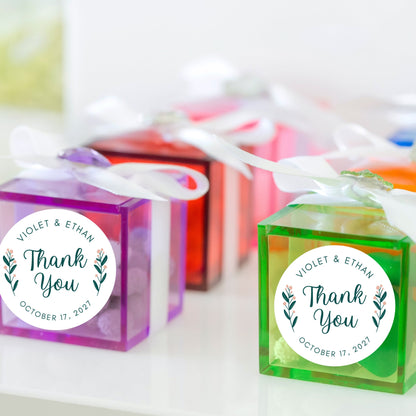 Personalized Floral Save the Date Wedding Stickers, Custom Thank You Labels, Floral Bridal Shower Thank You Sticker, Custom Wedding Sticker