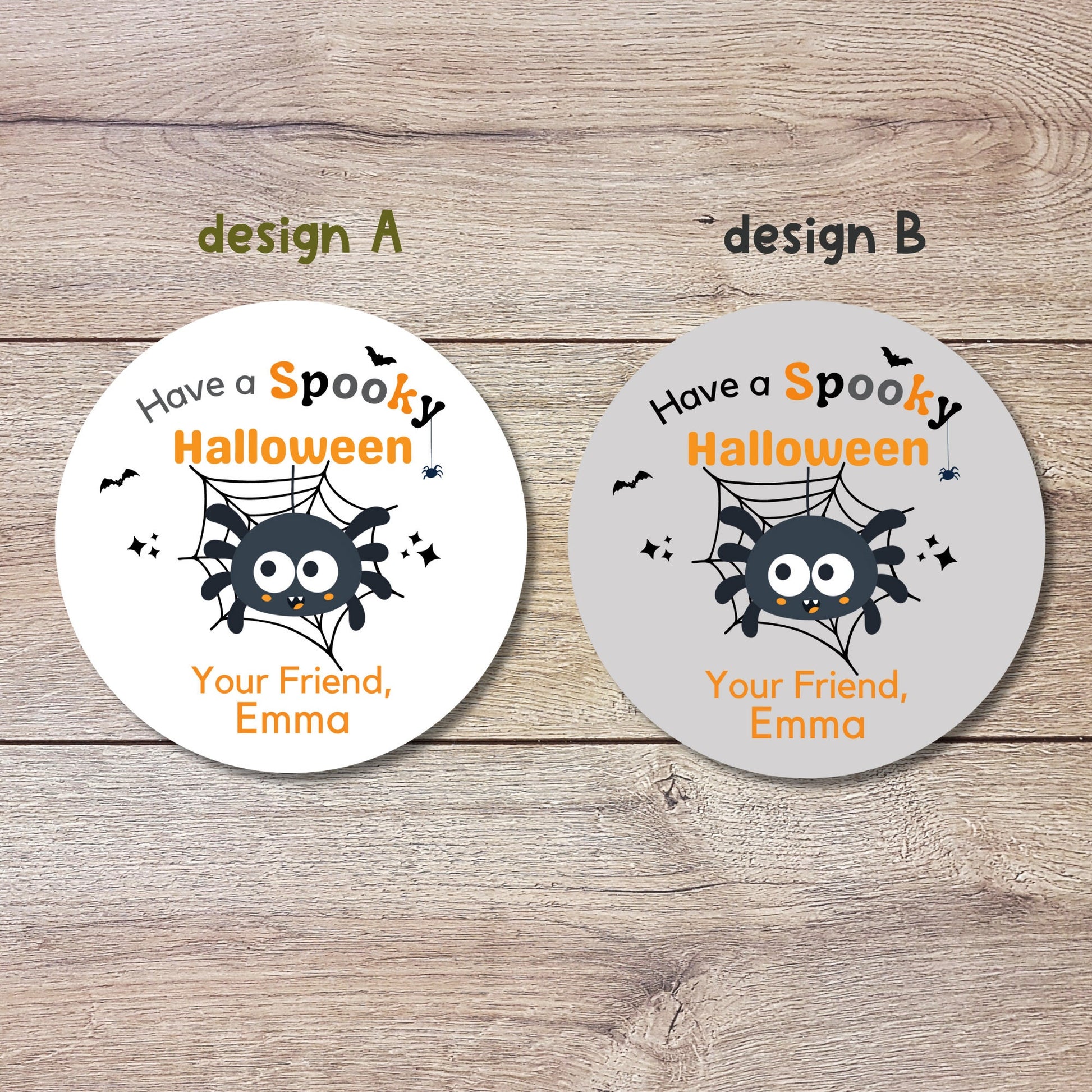 Personalized Halloween Stickers, Custom Friendly Spider Party Favor Labels