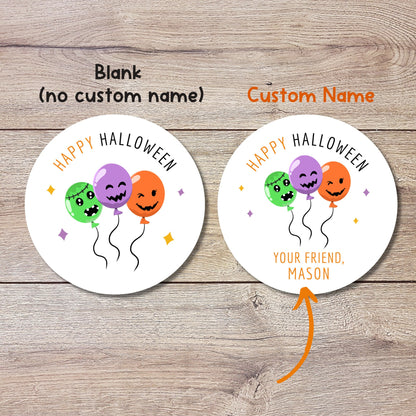 Personalized Halloween Stickers, Custom Halloween Balloon Party Favor Goody Bag Label