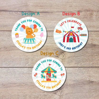 Personalized Carnival Birthday Sticker