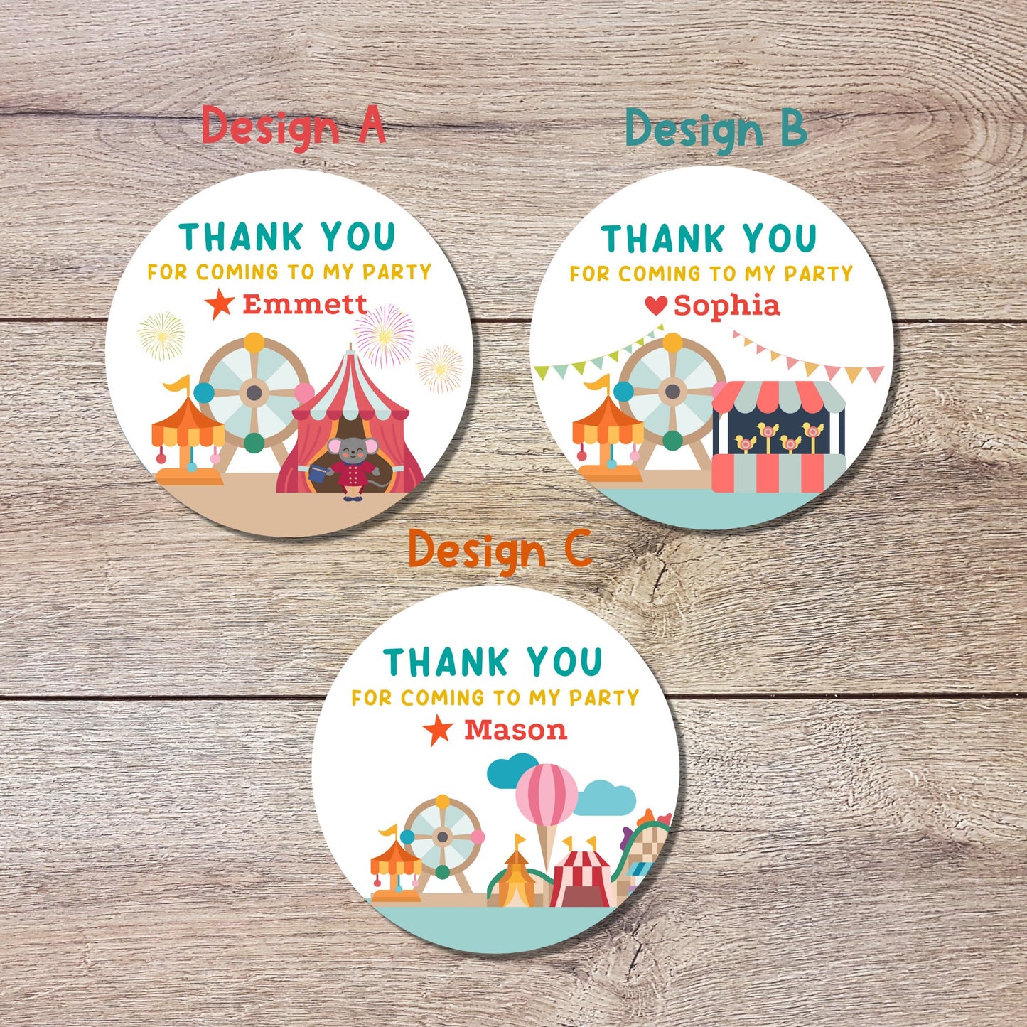 Personalized Carnival Birthday Sticker