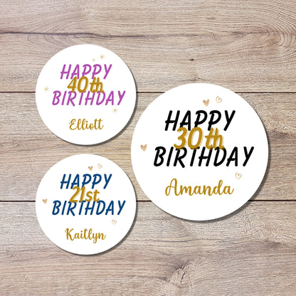 Personalized Happy Birthday Stickers