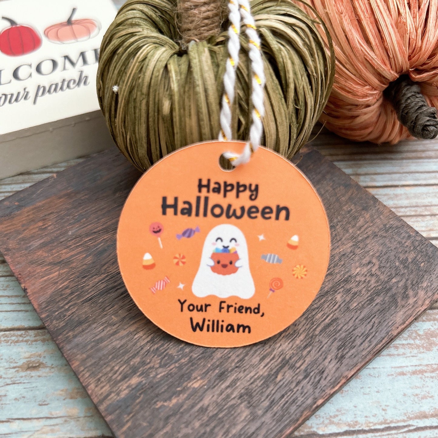 Personalized Halloween Gift Tags, Cute Ghost Halloween Party Favor Gift Tags