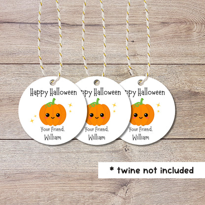 Personalized Halloween Gift Tags, Cute Pumpkin Halloween Party Favor Bag Gift Tags