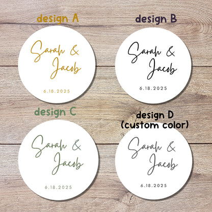 Personalized Wedding Stickers, Custom Wedding Labels, Wedding Party Favor Invitation Envelope Seal, Custom Wedding Initials Sticker
