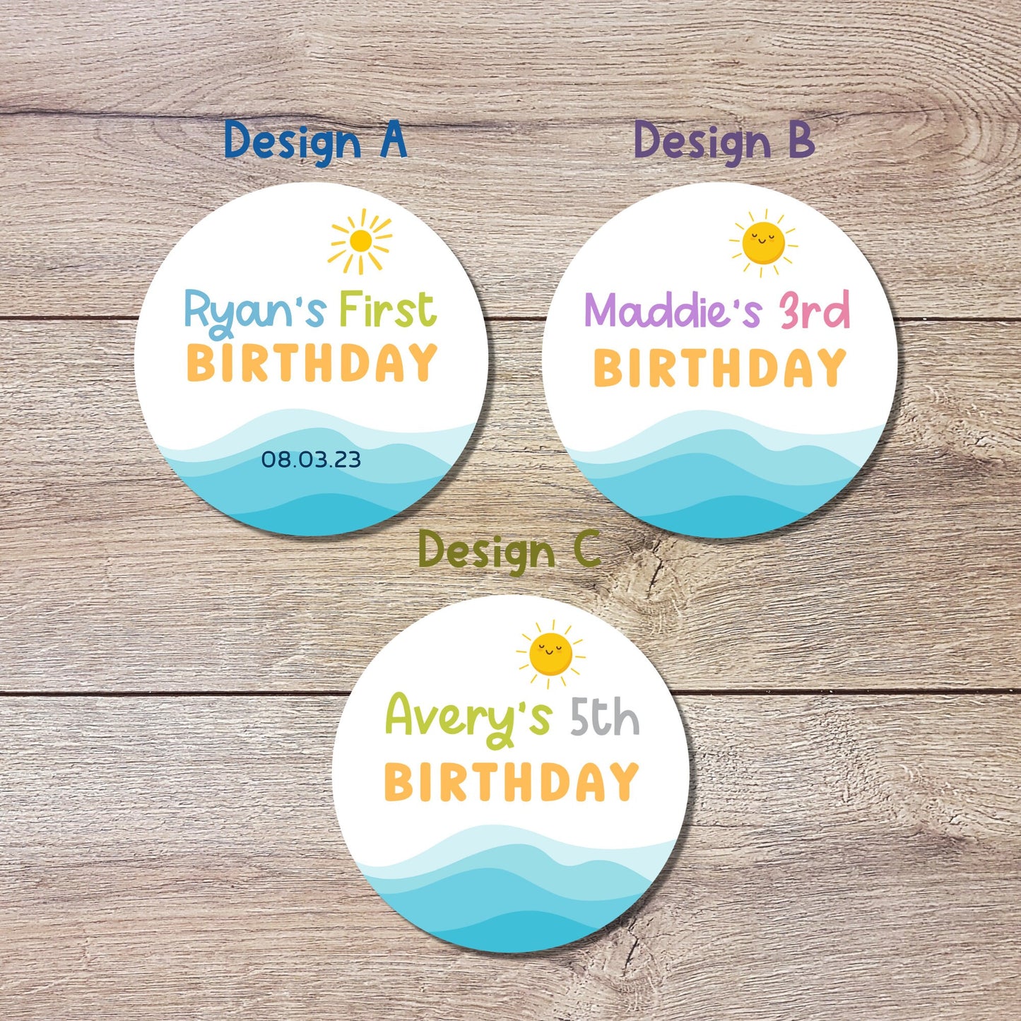 Personalized Ocean Birthday Sticker