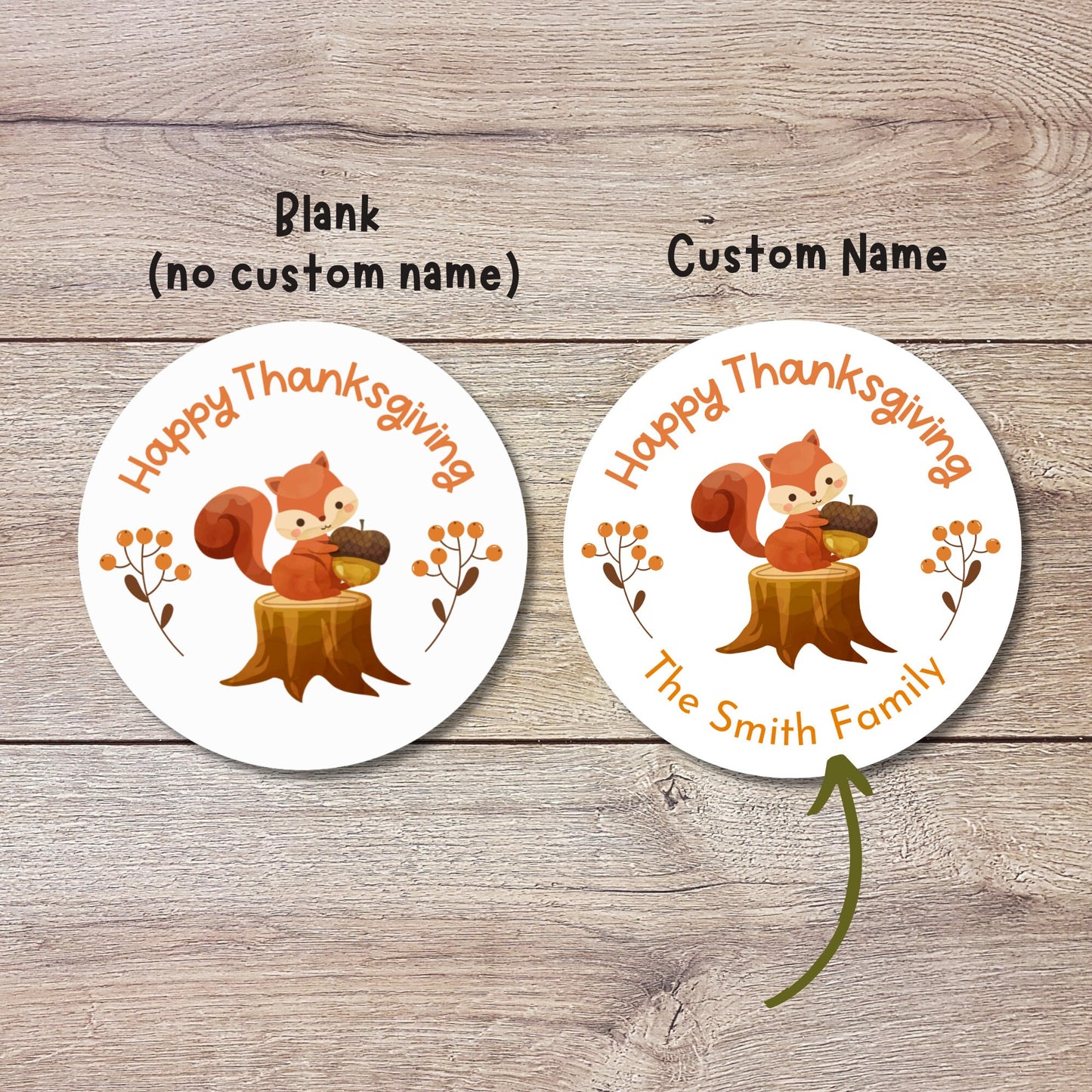 Personalized Thanksgiving Stickers | Matte or Glossy Finish