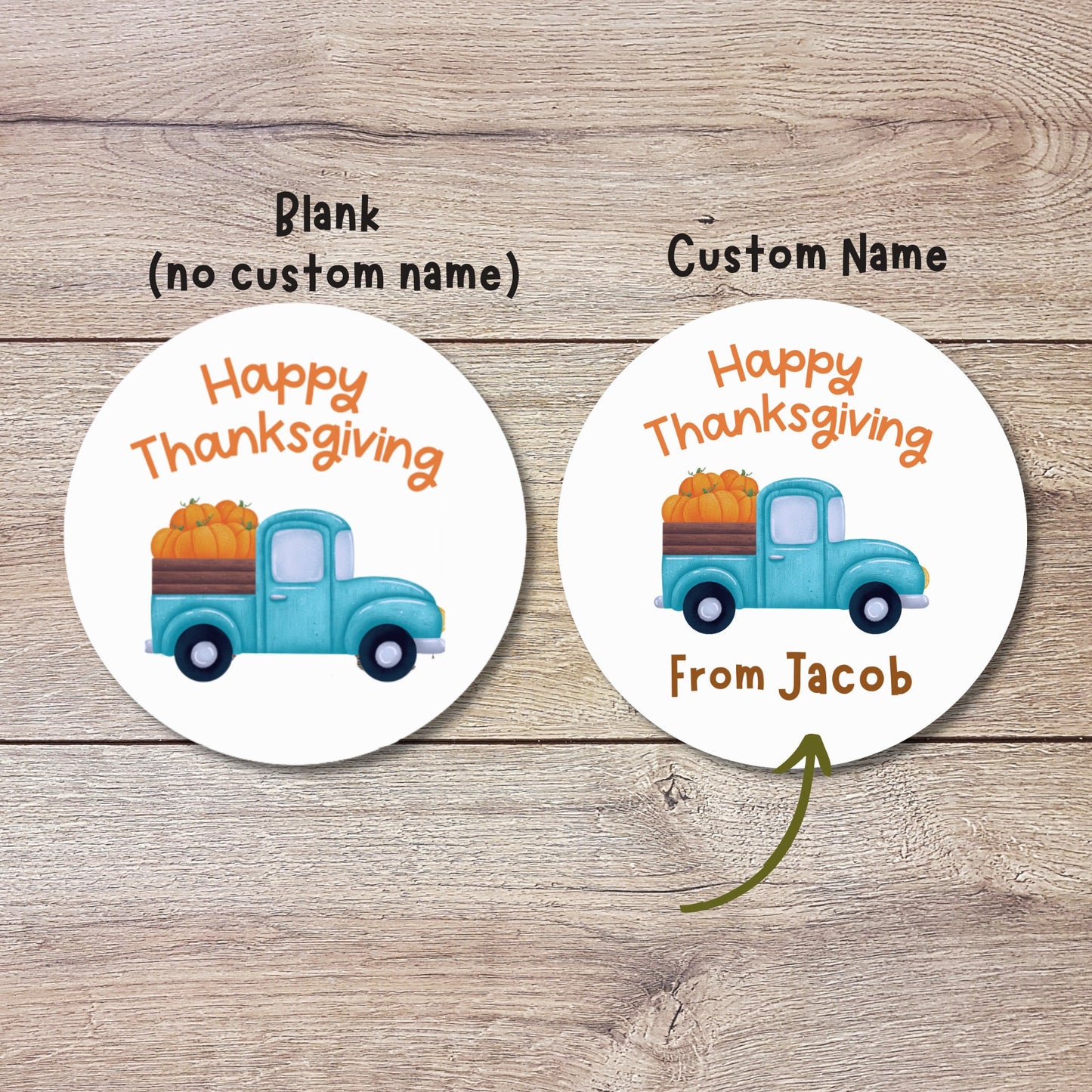 Personalized Thanksgiving Stickers