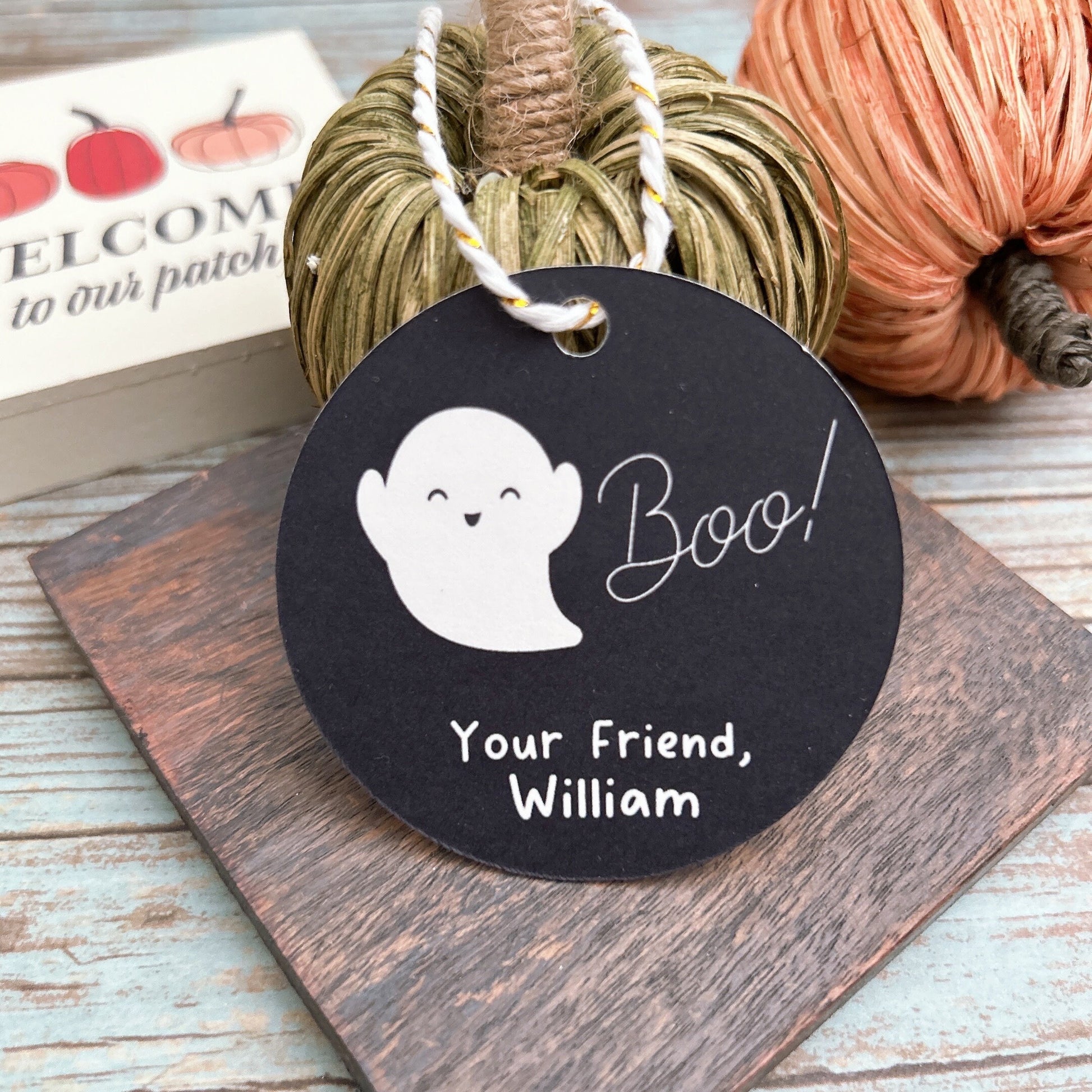 Personalized Halloween Gift Tags, Boo Ghost Party Favor Gift Tags