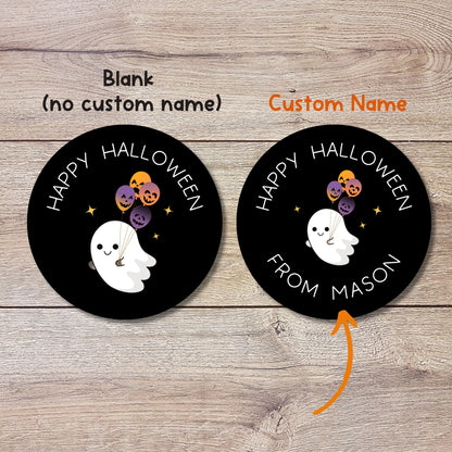 Personalized Halloween Stickers, Ghost Halloween Goody Bag Label