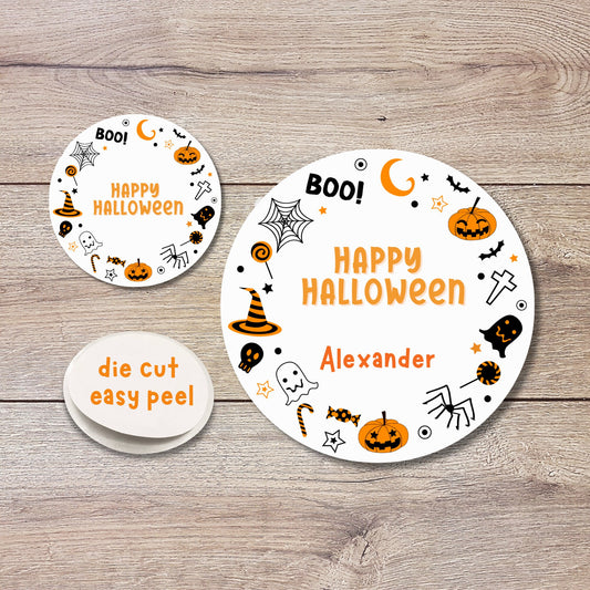 Personalized Halloween Stickers, Custom Halloween Pumpkins Party Favor Labels