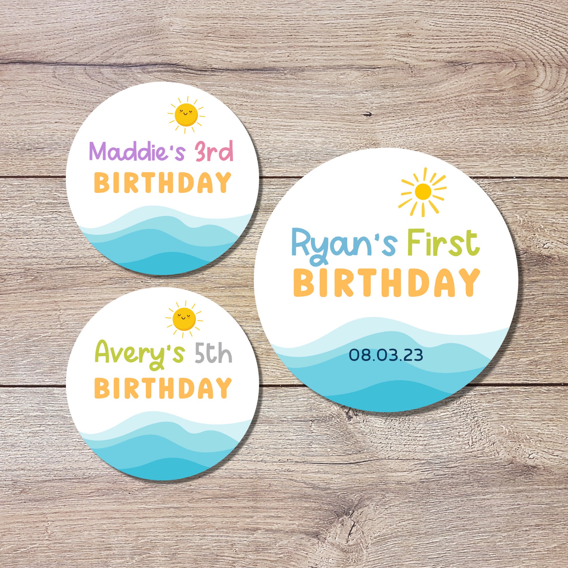 Personalized Ocean Birthday Sticker