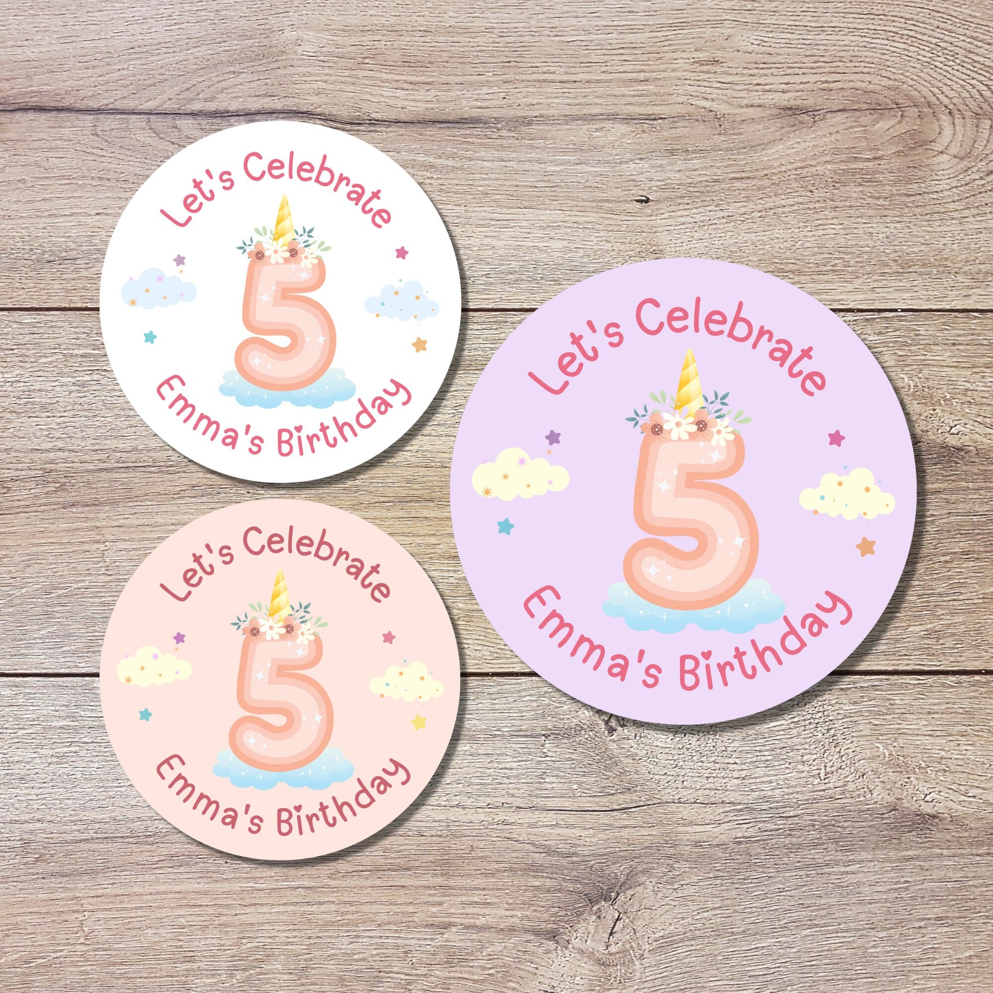 Personalized Unicorn Birthday Sticker