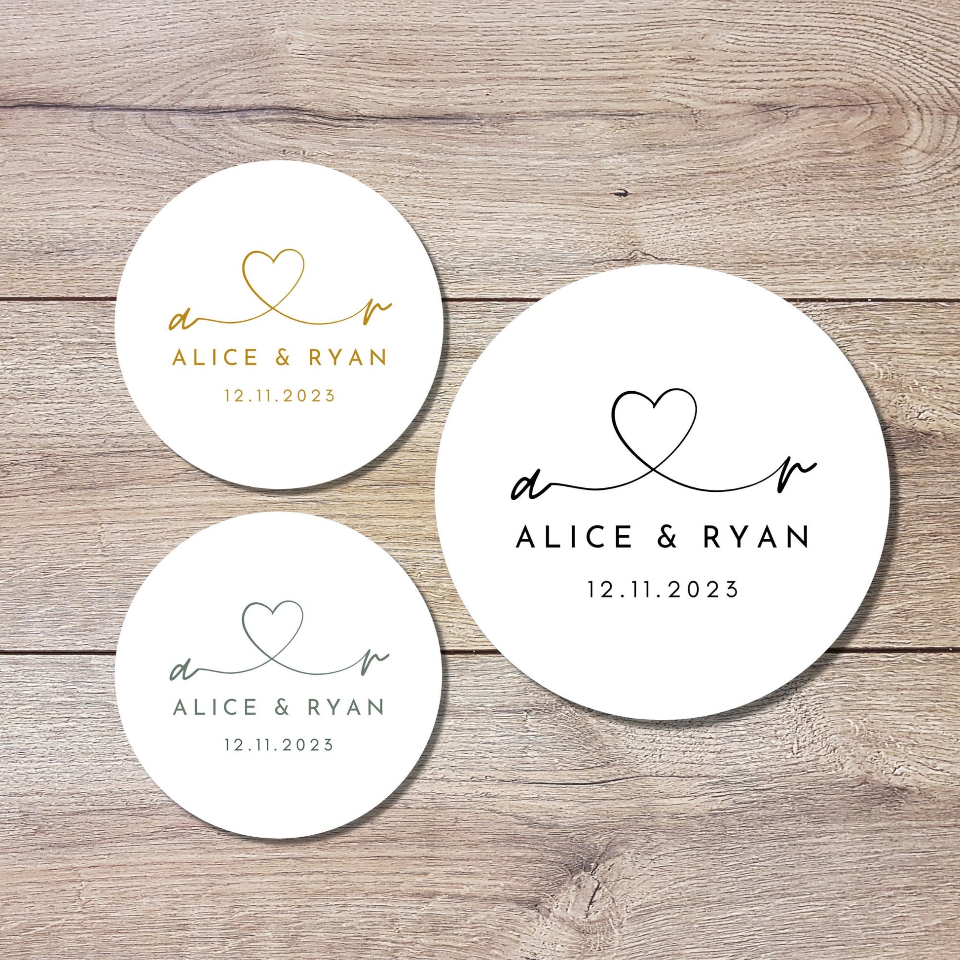 Personalized Wedding Stickers, Custom Wedding Labels, Happy Wedding Favor, Wedding Invitation Envelope Seal, Custom Wedding Initials Sticker