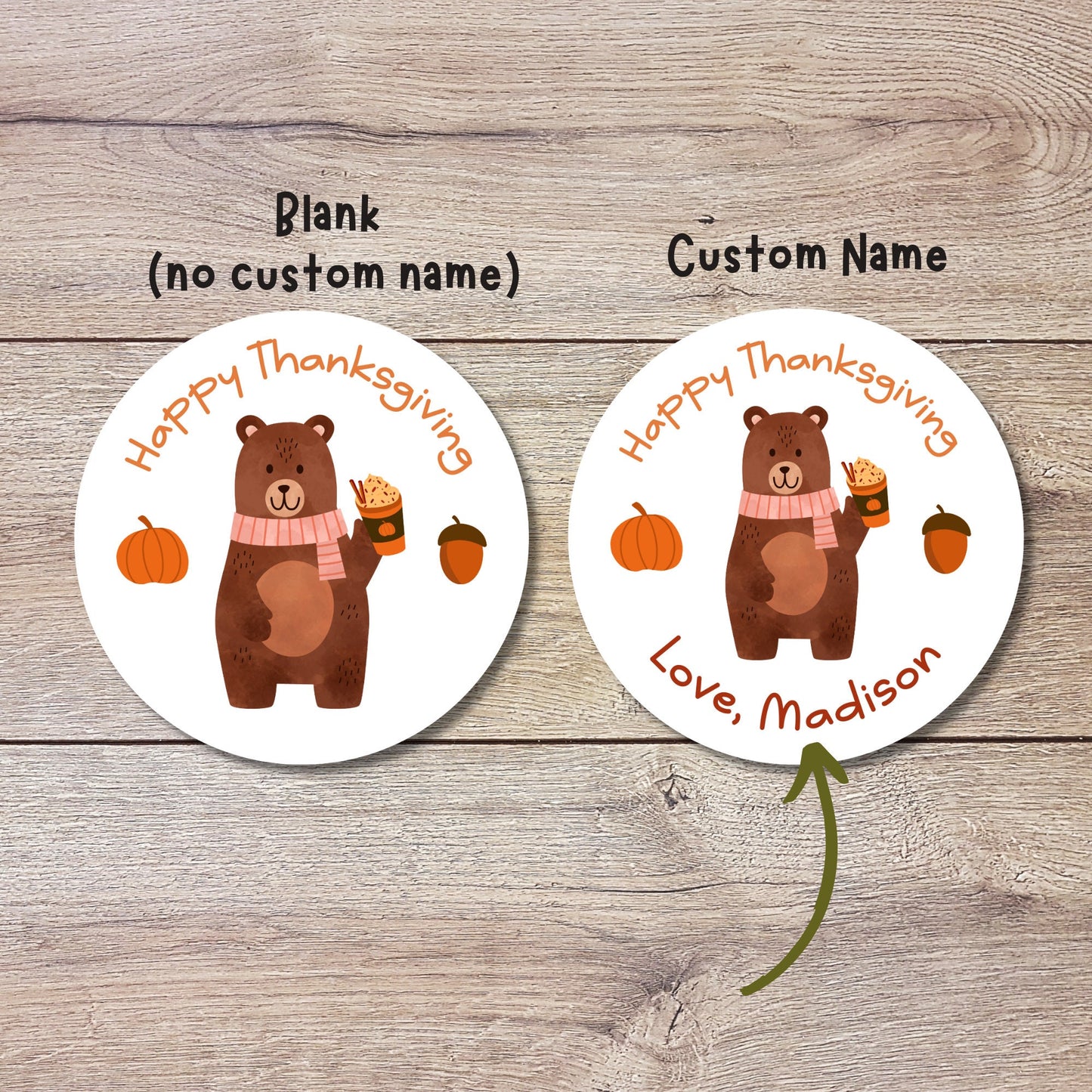 Personalized Thanksgiving Stickers | Matte or Glossy Finish