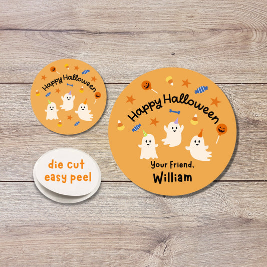 Personalized Halloween Party Ghosts Goody Bag Party Favor Stickers