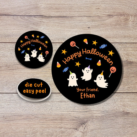 Personalized Halloween Party Ghosts Goody Bag Party Favor Stickers