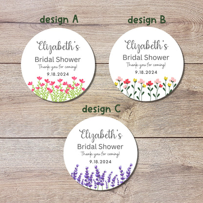 Personalized Bridal Shower Stickers, Custom Thank You Labels, Floral Bridal Shower Thank You Sticker, Custom Bride-to-Be Party Favor Sticker