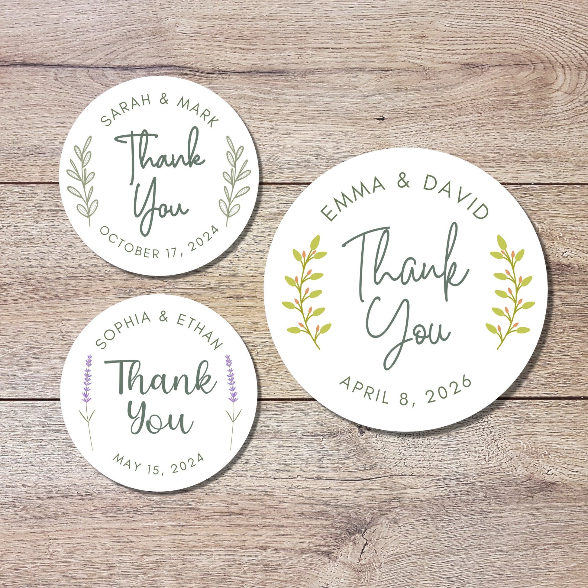 Personalized Floral Thank You Wedding Stickers, Custom Thank You Labels, Happy Wedding, Wedding Thank You Sticker, Custom Wedding Sticker