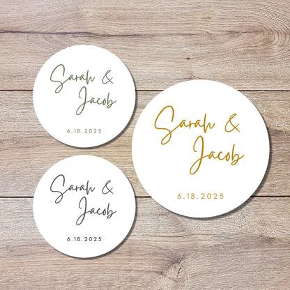 Personalized Wedding Stickers, Custom Wedding Labels, Wedding Party Favor Invitation Envelope Seal, Custom Wedding Initials Sticker