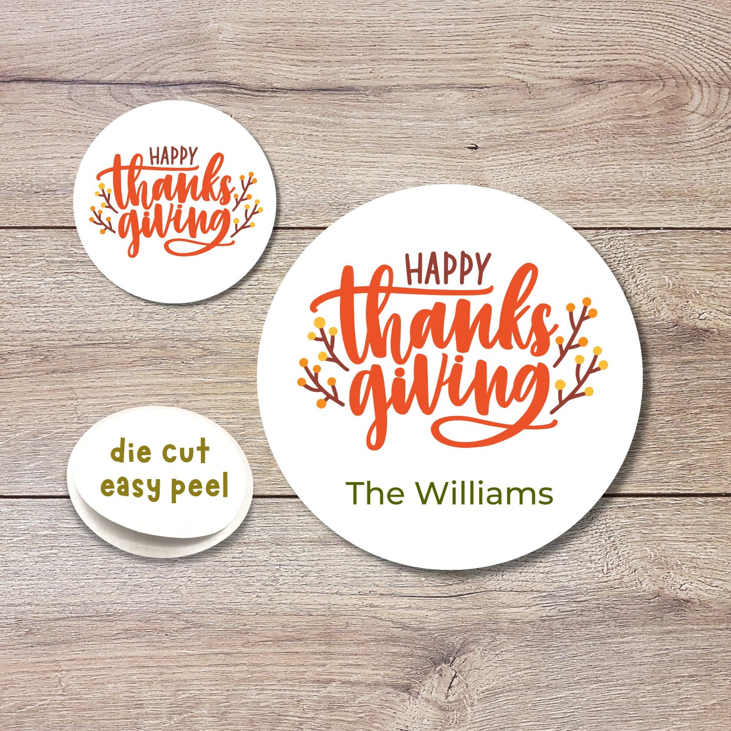 Personalized Thanksgiving Stickers