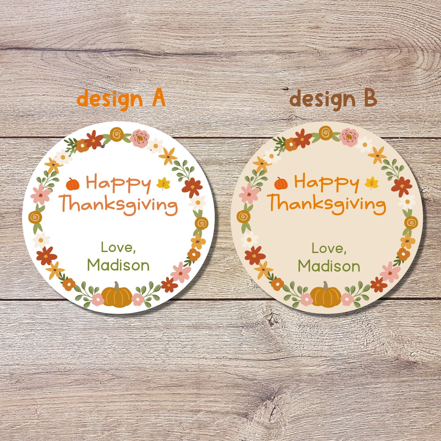 Personalized Thanksgiving Stickers, Custom Happy Thanksgiving Label, Autumn Fall Thank You Greetings Invitation Envelope Seal, Easy to Peel