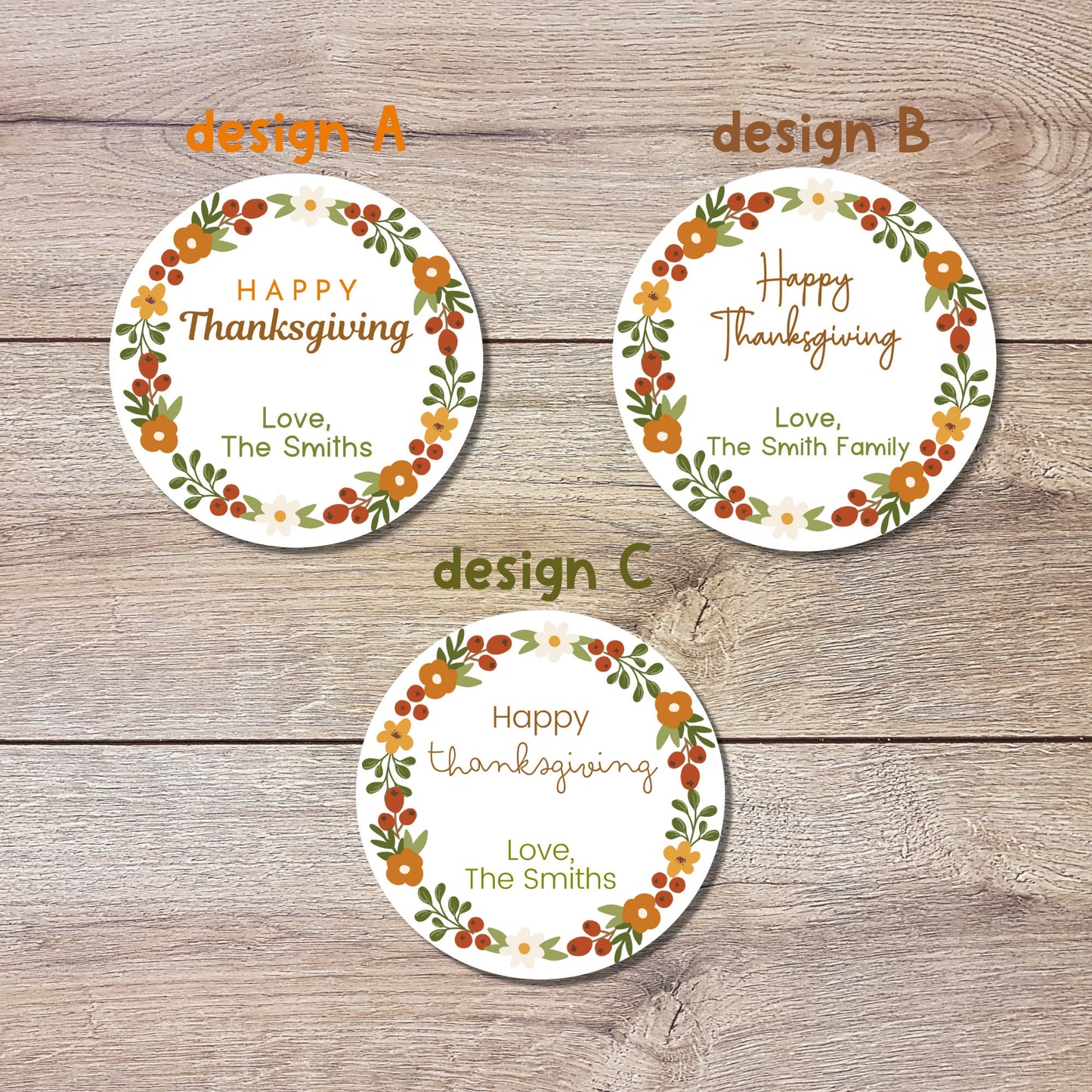 Personalized Thanksgiving Stickers, Custom Happy Thanksgiving Label, Autumn Fall Thank You Greetings Invitation Envelope Seal, Easy to Peel