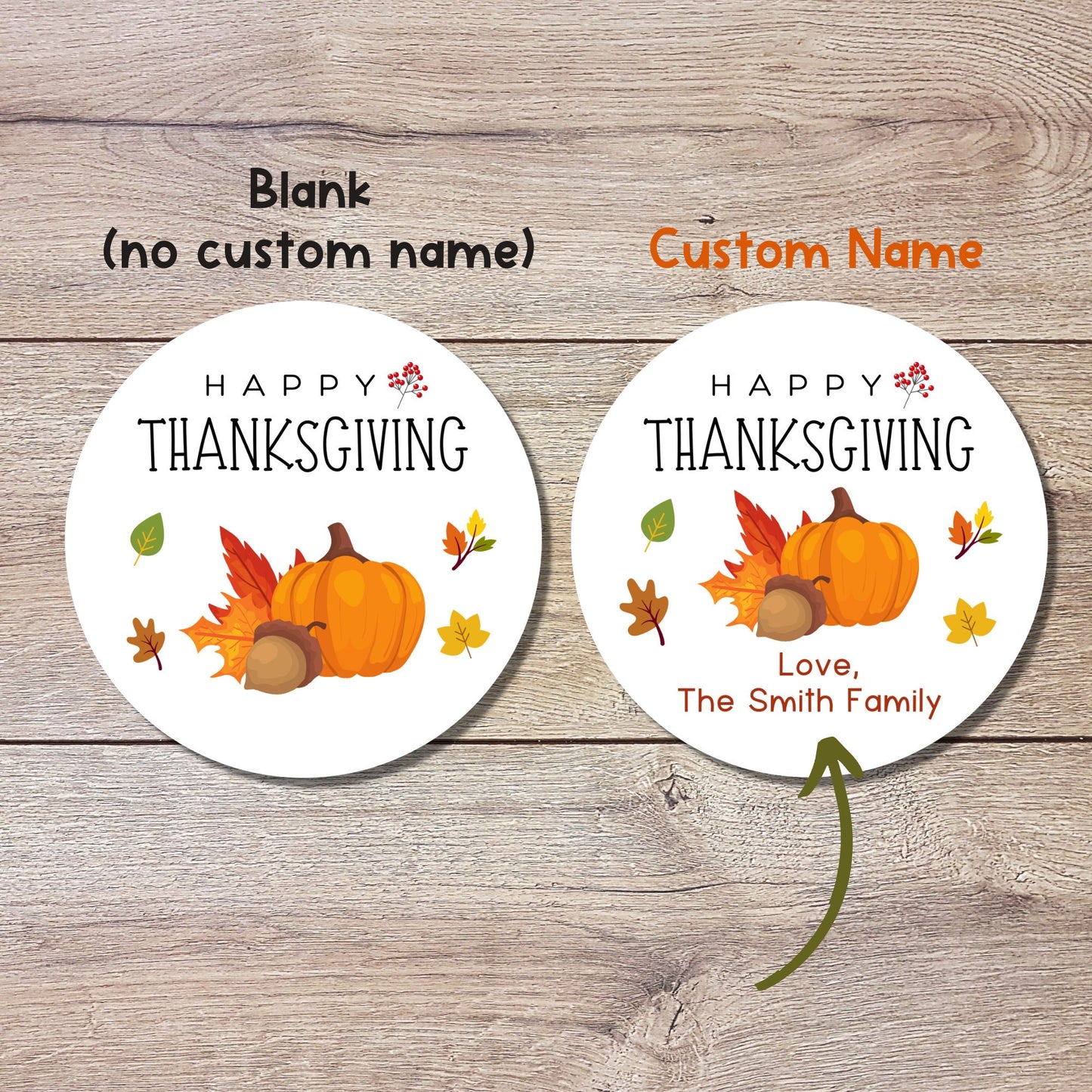 Personalized Thanksgiving Stickers