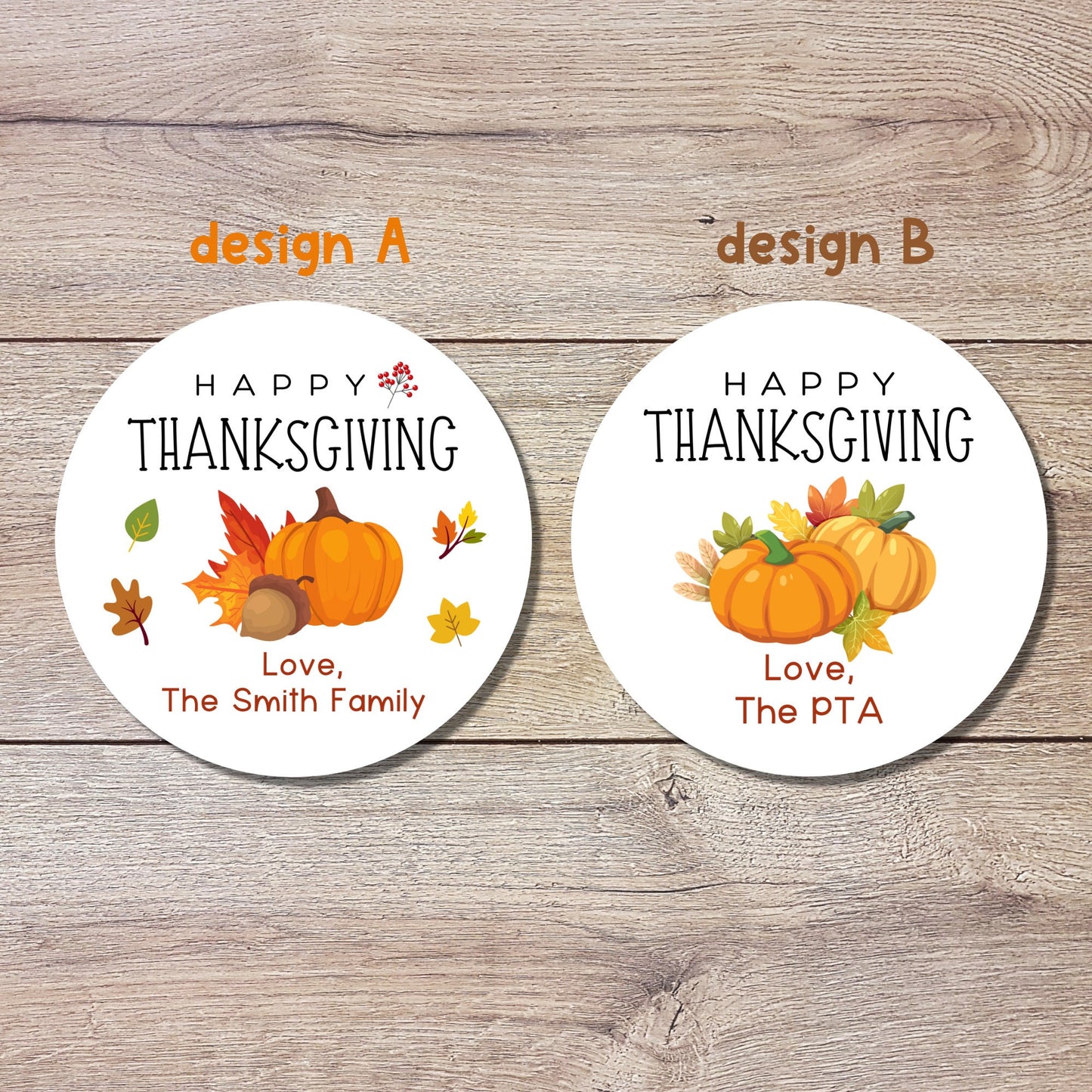 Personalized Thanksgiving Stickers