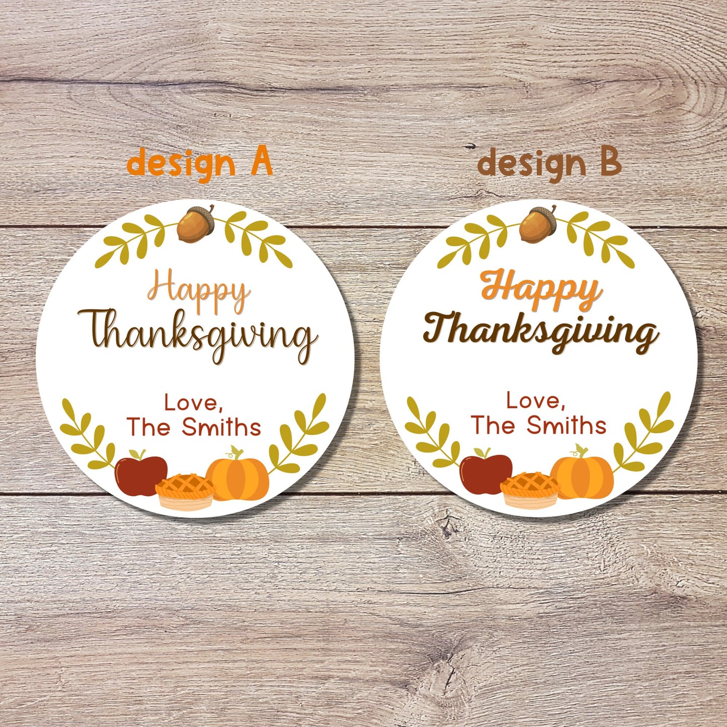 Personalized Thanksgiving Stickers