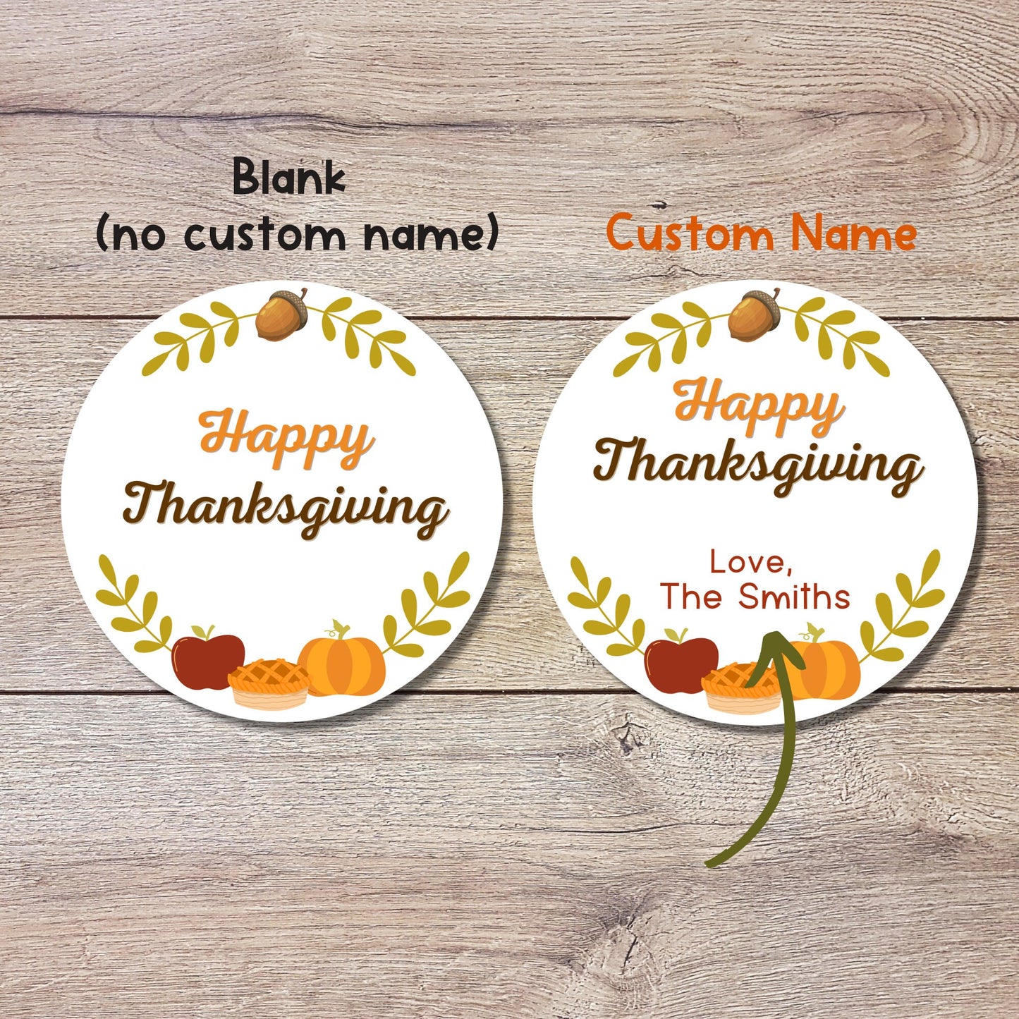 Personalized Thanksgiving Stickers