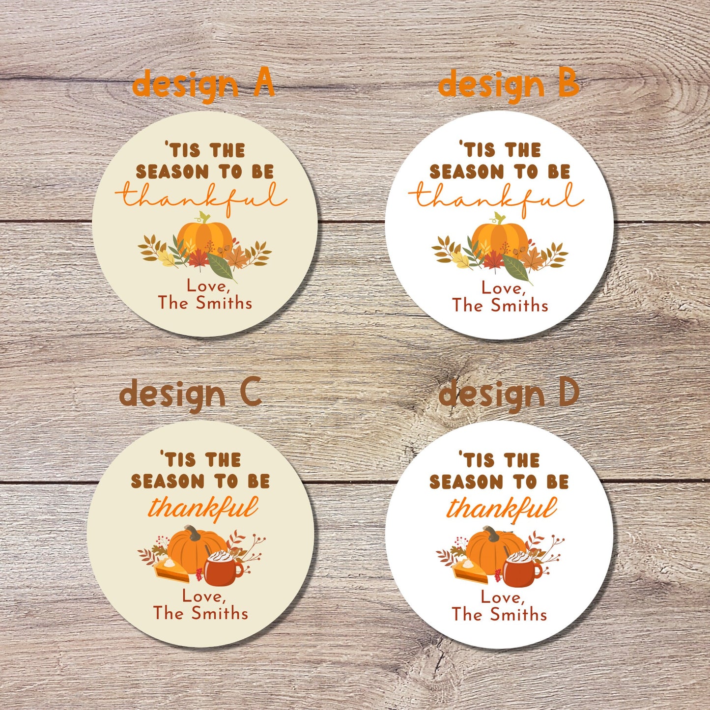 Personalized Thanksgiving Stickers, Custom Happy Thanksgiving Label, Autumn Fall Thank You Greetings Invitation Envelope Seal, Easy to Peel