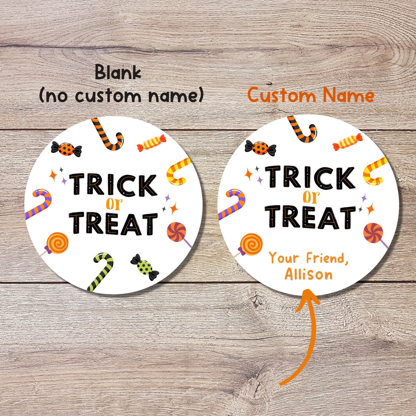 Personalized Halloween Stickers, Trick or Treat Goody Bag Label