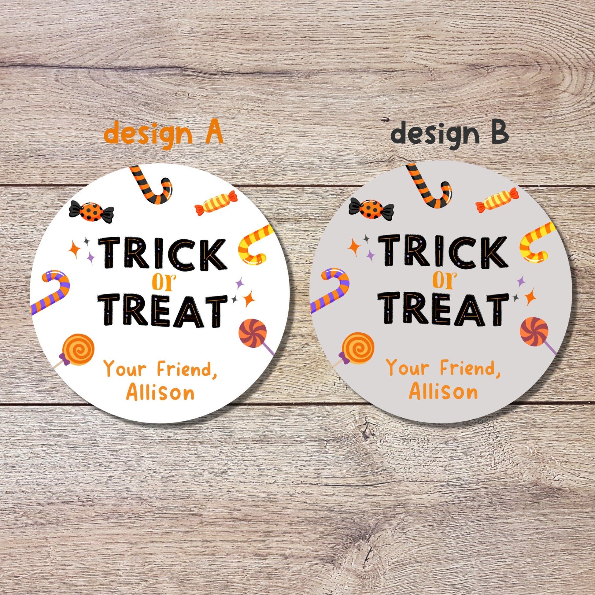 Personalized Halloween Stickers, Trick or Treat Goody Bag Label