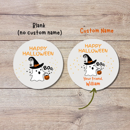 Personalized Ghost Boo Halloween Party Favor Goody Bag Stickers