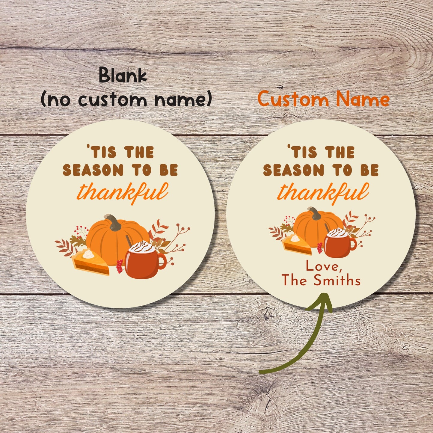 Personalized Thanksgiving Stickers, Custom Happy Thanksgiving Label, Autumn Fall Thank You Greetings Invitation Envelope Seal, Easy to Peel