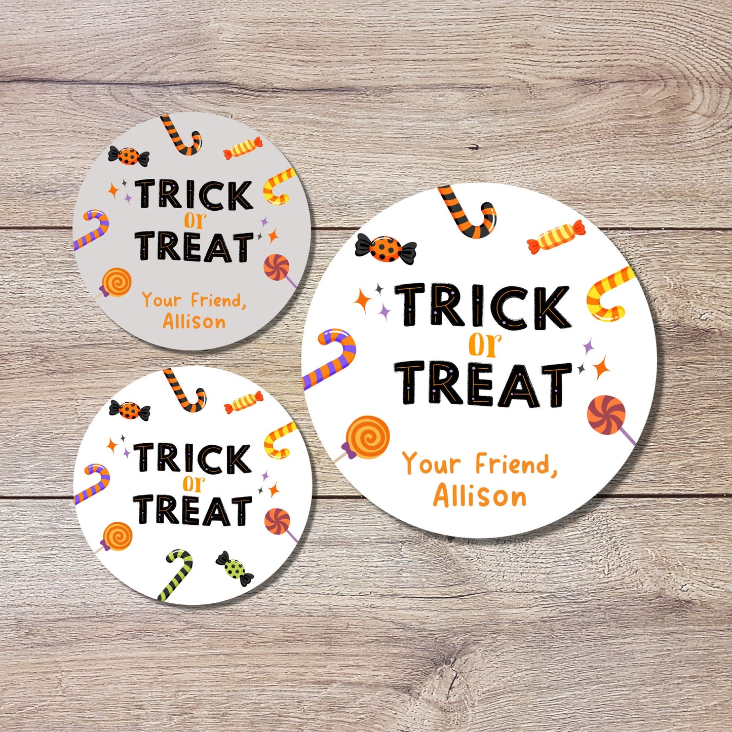 Personalized Halloween Stickers, Trick or Treat Goody Bag Label