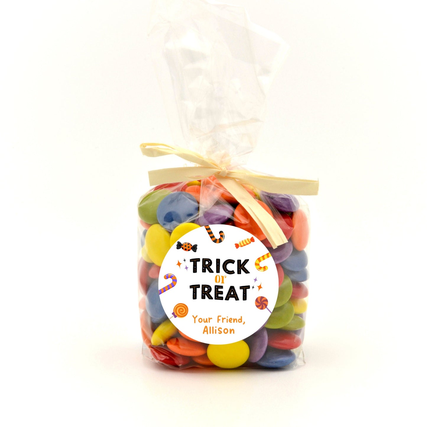 Personalized Halloween Stickers, Trick or Treat Goody Bag Label