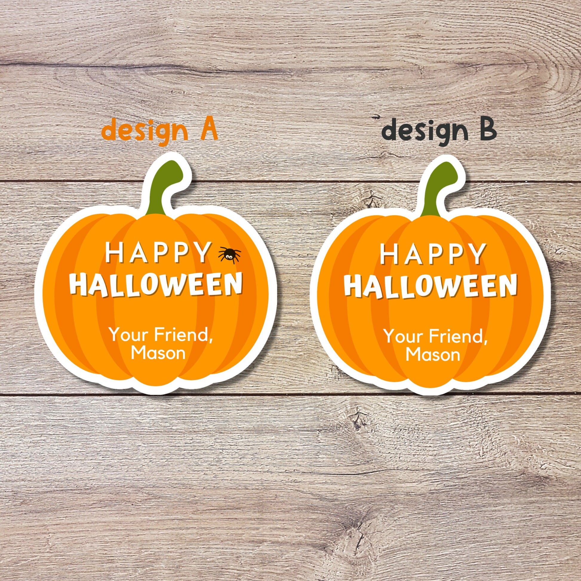 Personalized Halloween Pumpkin Stickers, Goody Bag Labels