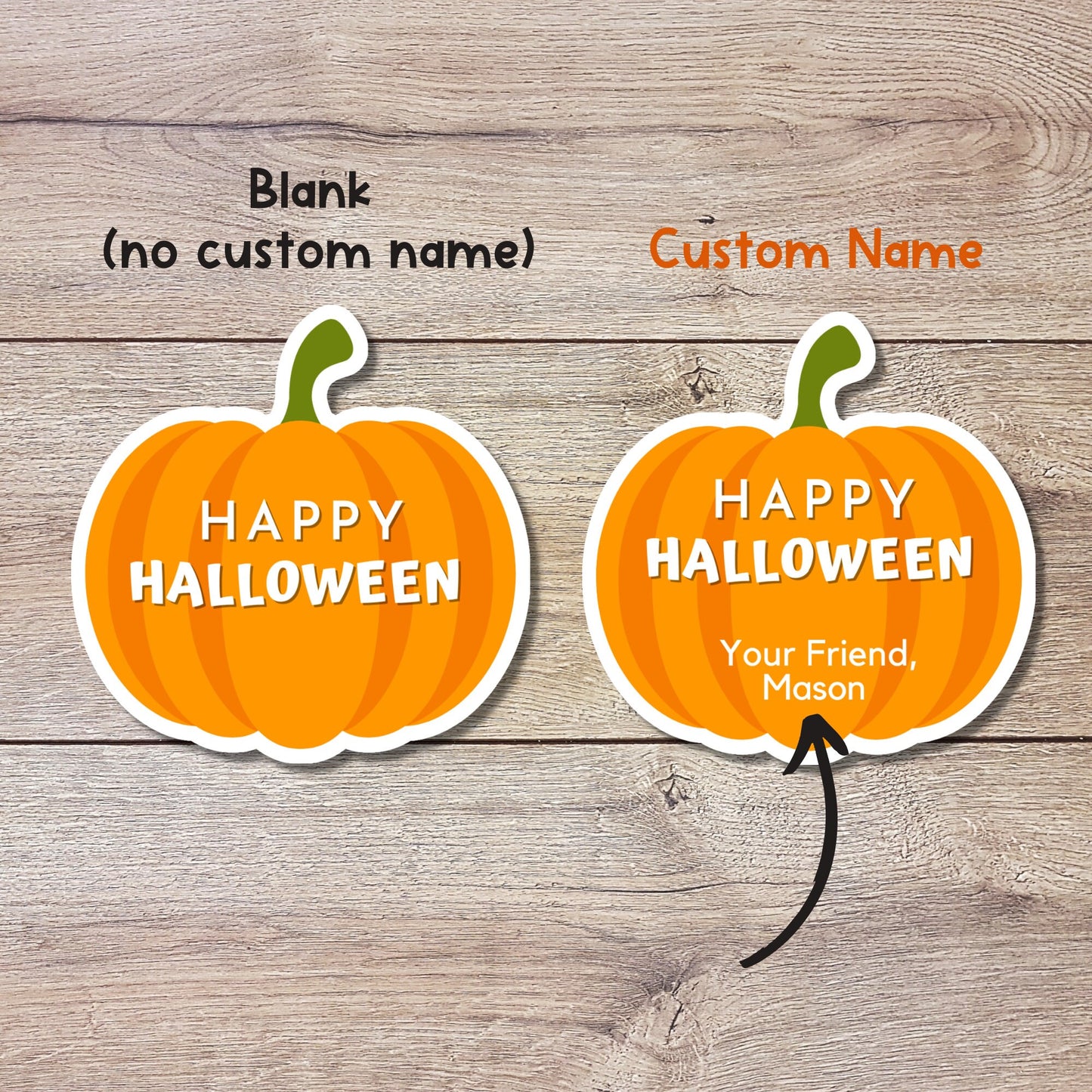 Personalized Halloween Pumpkin Stickers, Goody Bag Labels