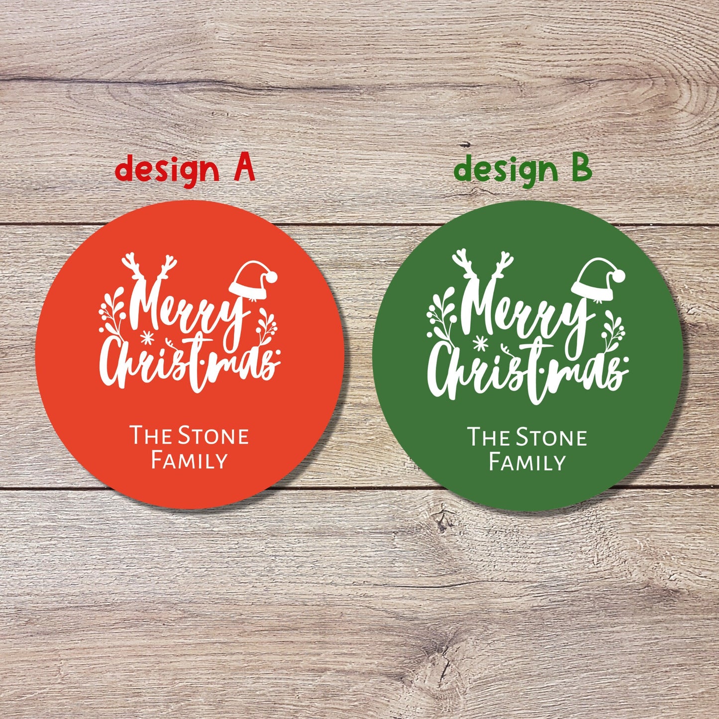 Merry Christmas Personalized Stickers