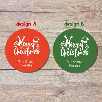 Merry Christmas Personalized Stickers