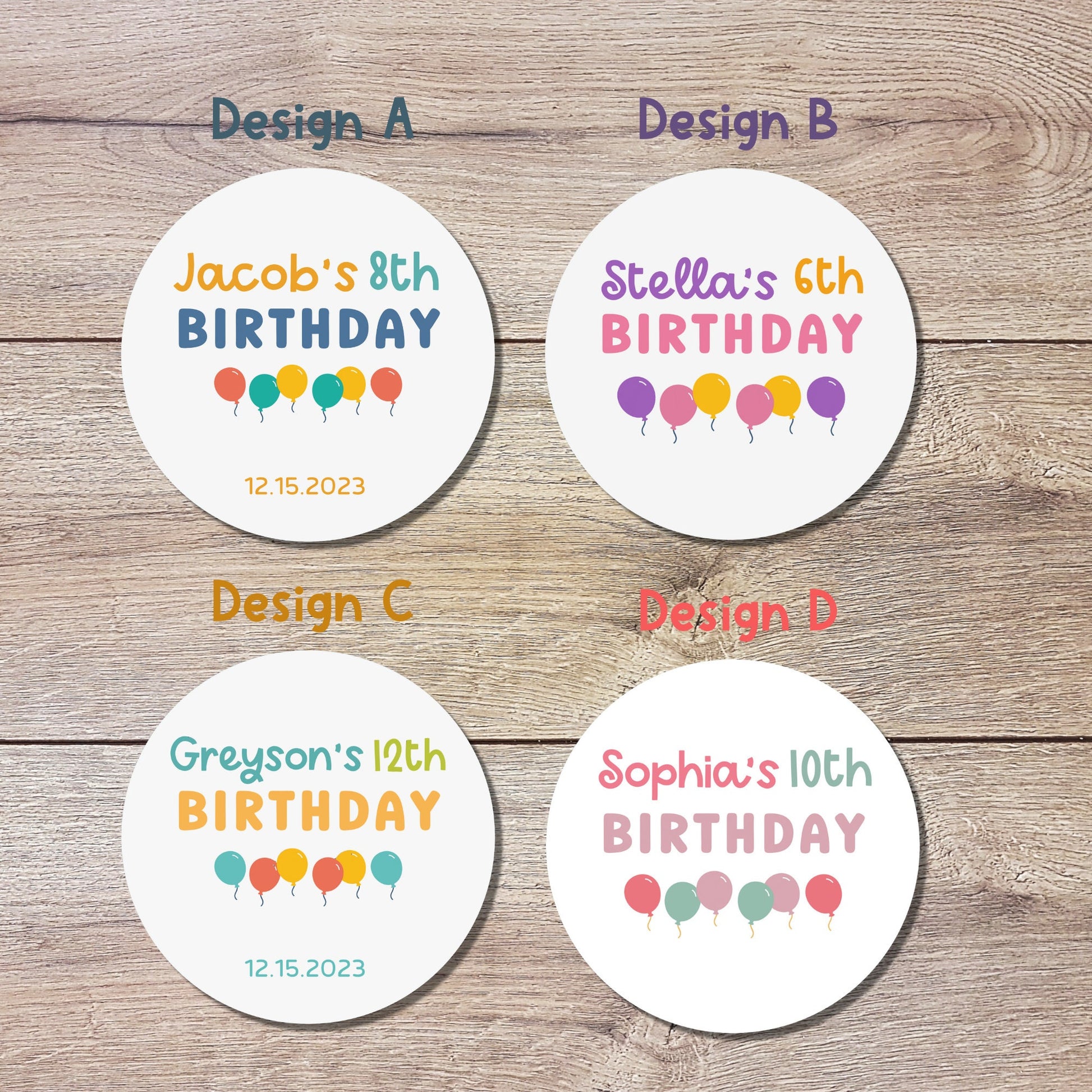 Personalized Happy Birthday Stickers