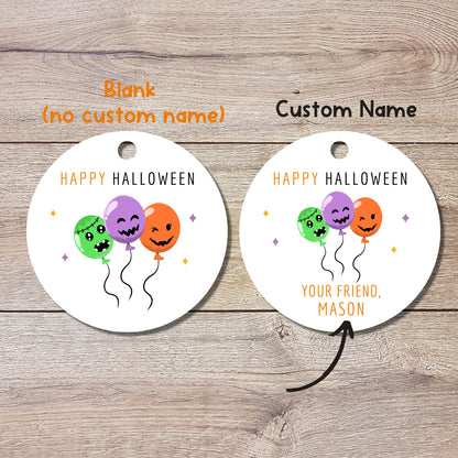 Personalized Halloween Balloon Gift Tags, Matte Finish, Halloween Goody Bag Tag, Cute Halloween Custom Gift Tags, Spooky Halloween Balloon