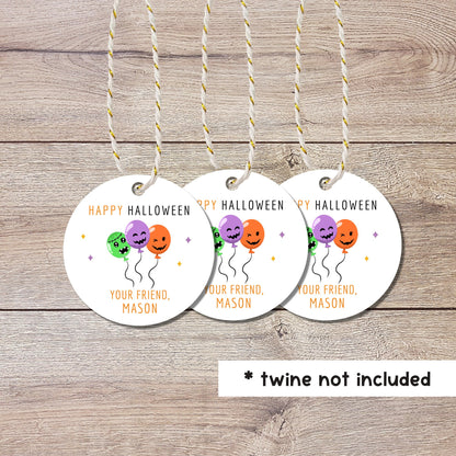 Personalized Halloween Balloon Gift Tags, Matte Finish, Halloween Goody Bag Tag, Cute Halloween Custom Gift Tags, Spooky Halloween Balloon